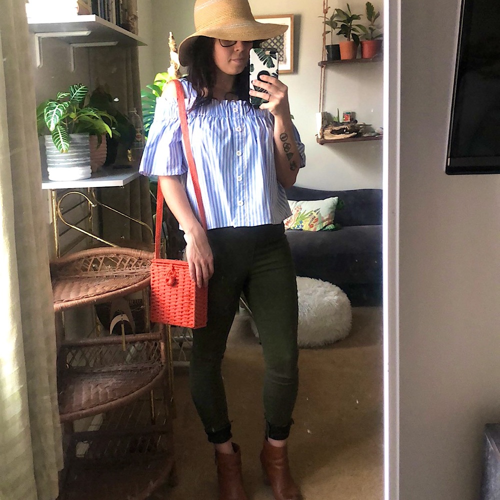Blue striped summer top